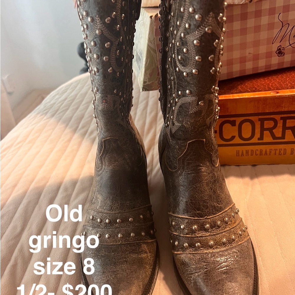 Old Gringo Gray Studded Boots